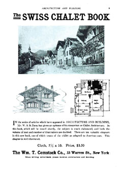 Advertisement for "The Swiss Chalet Book", Architecture & Building, Aug 1912