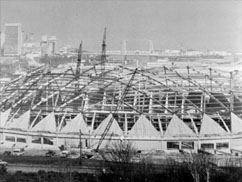 Tacoma Dome under construction, 1981