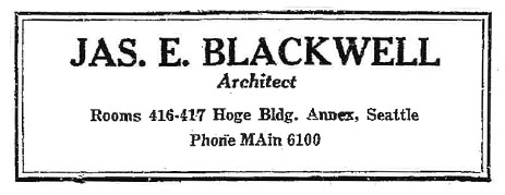 James Blackwell Advertisement - Seattle Times: July 6, 1924