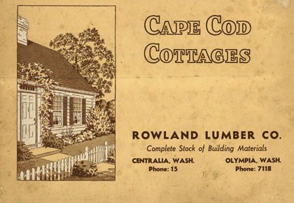  Libro de plan Cap Cod Cottages-Rowland Lumber Co . , 1940