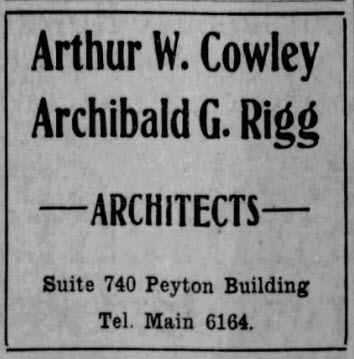 Advertisement - Cowley & Rigg, Spokesman Review: April 10, 1910