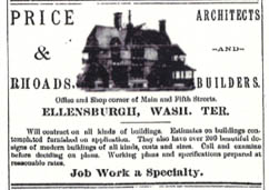 Price & Rhoads Advertisement - The Ellensburgh Capital - December 27, 1888