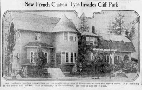 Sundling House, 1308 S Grove St., Spokane - Spokesman Review: July 16, 1911