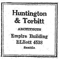 Huntington & Torbitt Advertisement - Seattle Times: September 28, 1927