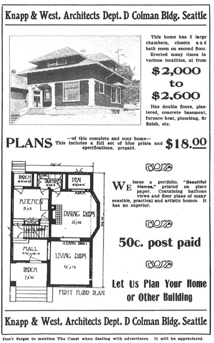 Knapp & West Advertisement, The Coast Mag - 1907