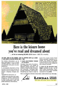 Lindal Cedar Home Advertisement, Popular Mechanics - 1966