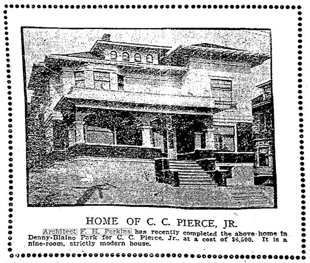C.C. Pierce Jr. House, Seattle Times: May 12, 1907.