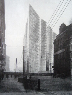 Proposed Ludwig Mies van der Rohe skyscraper, 1921