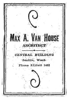 Max Van House Advertisement - Seattle Daily Times, Sept. 23, 1928