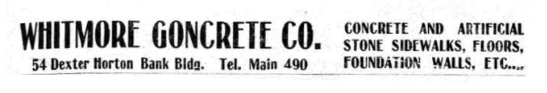 Advertisement - Whitmore Concrete Co, Polk Directory 1900